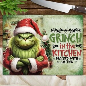 Grinch Kitchen Decor cutting board
